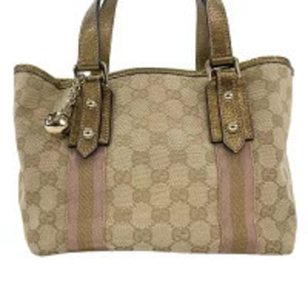 Gucci GG Canvas Sherry Shoulder Bag Beige Cream